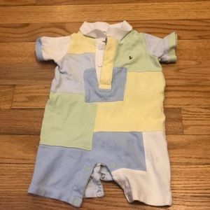 Ralph Lauren Pastel patchwork one piece summer 6m baby outfit